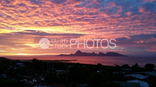 Sunset on Island of Moorea, Coucher de soleil sur Moorea