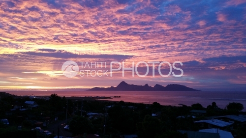 Sunset on Island of Moorea, Coucher de soleil sur Moorea