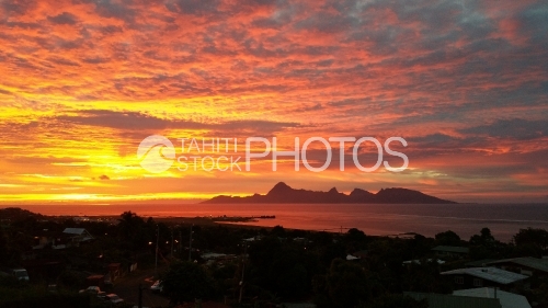 Sunset on Island of Moorea, Coucher de soleil sur Moorea