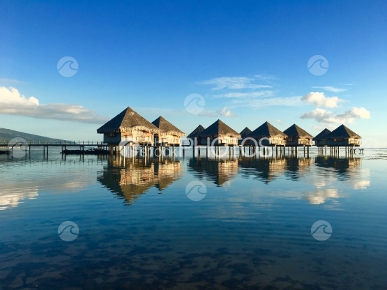 Moorea, Overwater bungalows of a luxury resort