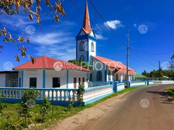 Typical polynesian church on Tahaa