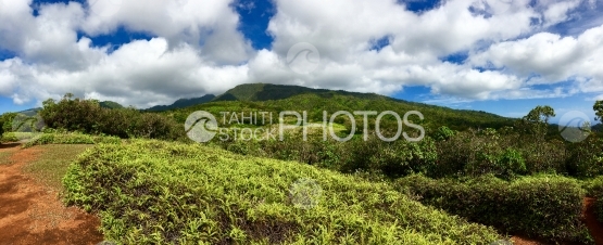 Tahiti Iti,  PanoramicvView from the plateau de Taravao on mounts