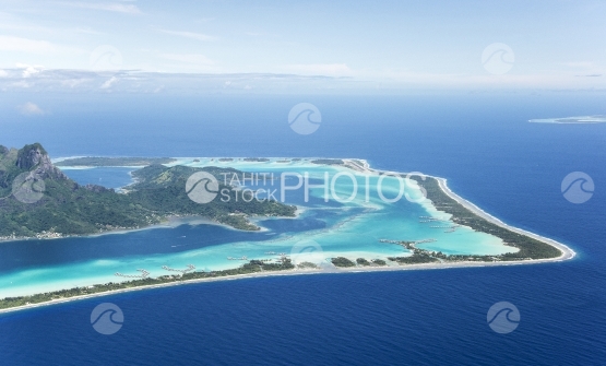 Bora Bora, Aerial view of the island and lagoon