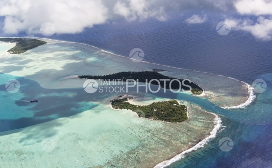 Maupiti, aerial view of the pass