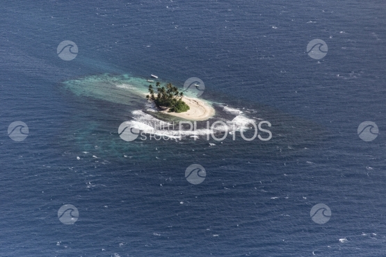 Tahiti, aerial, small island in the lagoon