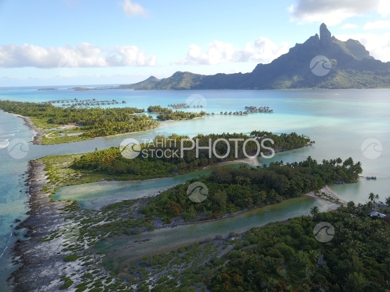 Bora Bora aerial, over the barrier reef