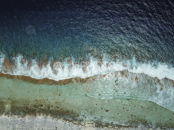 Toau, aerial shot of the reef and lagoon