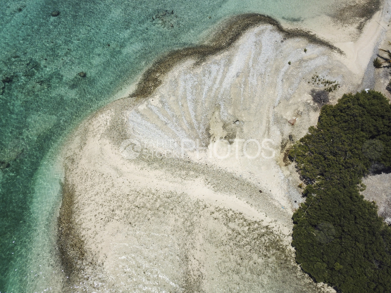Toau, aerial shot of the reef and island