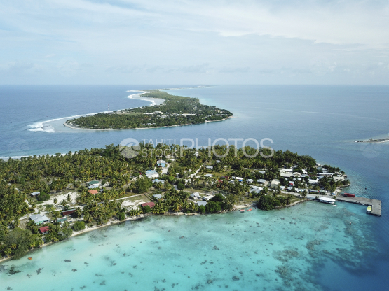 Rangiroa, aerial shot of the lagoon and island