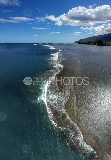 Tahiti, Aerial shot of Taharuu reef
