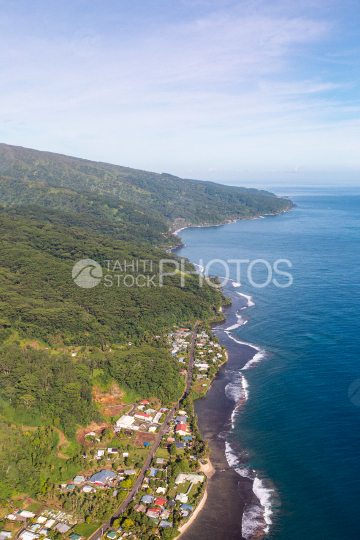 Tahiti, aerial photography of north coast