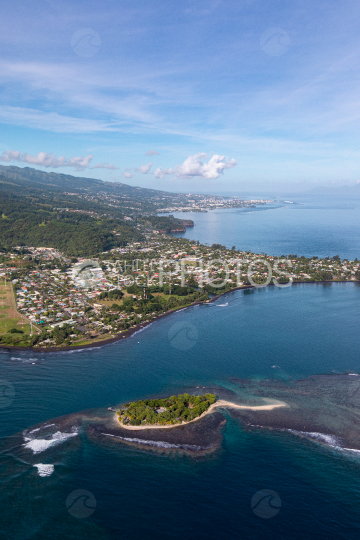 Tahiti aerial photography of Martin islet