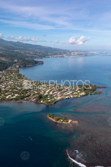 Tahiti, aerial photography of Pointe Vénus