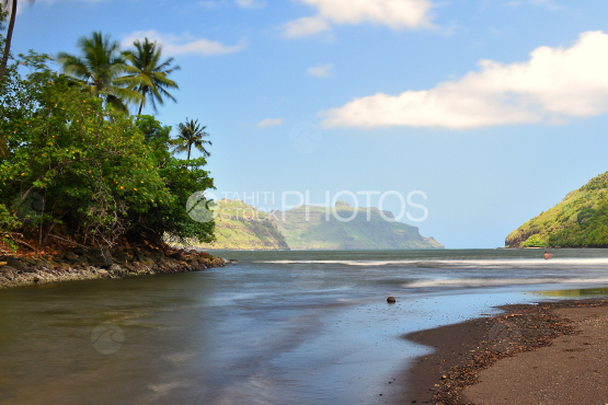River and wild beach of taipivai