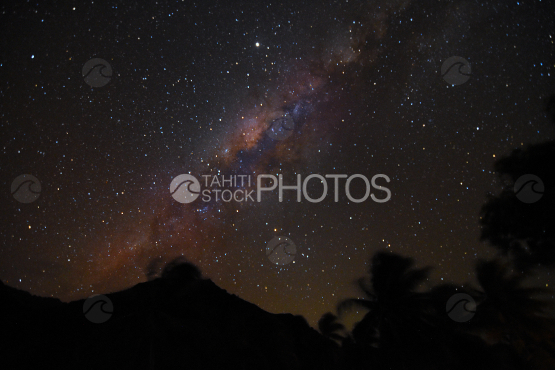 starry sky over the mountains of nuku hiva 