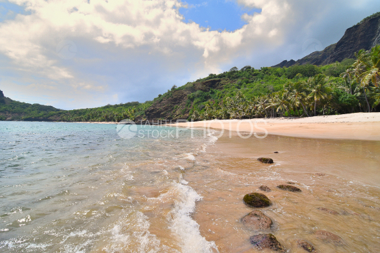 wild hatuatua beach north of nuku hiva, marquises islands