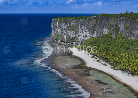 Makatea, Drone, Polynesia, Tahiti, cliffs